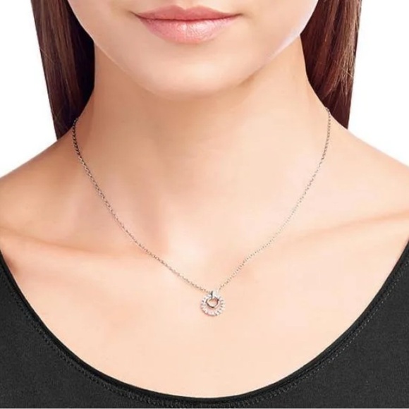 Swarovski Jewelry - Swarovski Cathy Double Pendant Elegant Silver Necklace with Crystal Accents